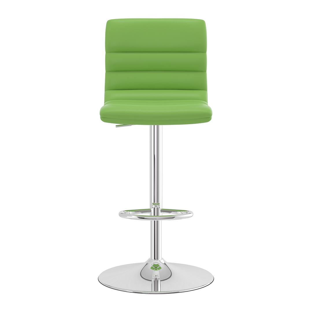 Faux Leather Bar Stool With Polished Chrome Base - Halverton