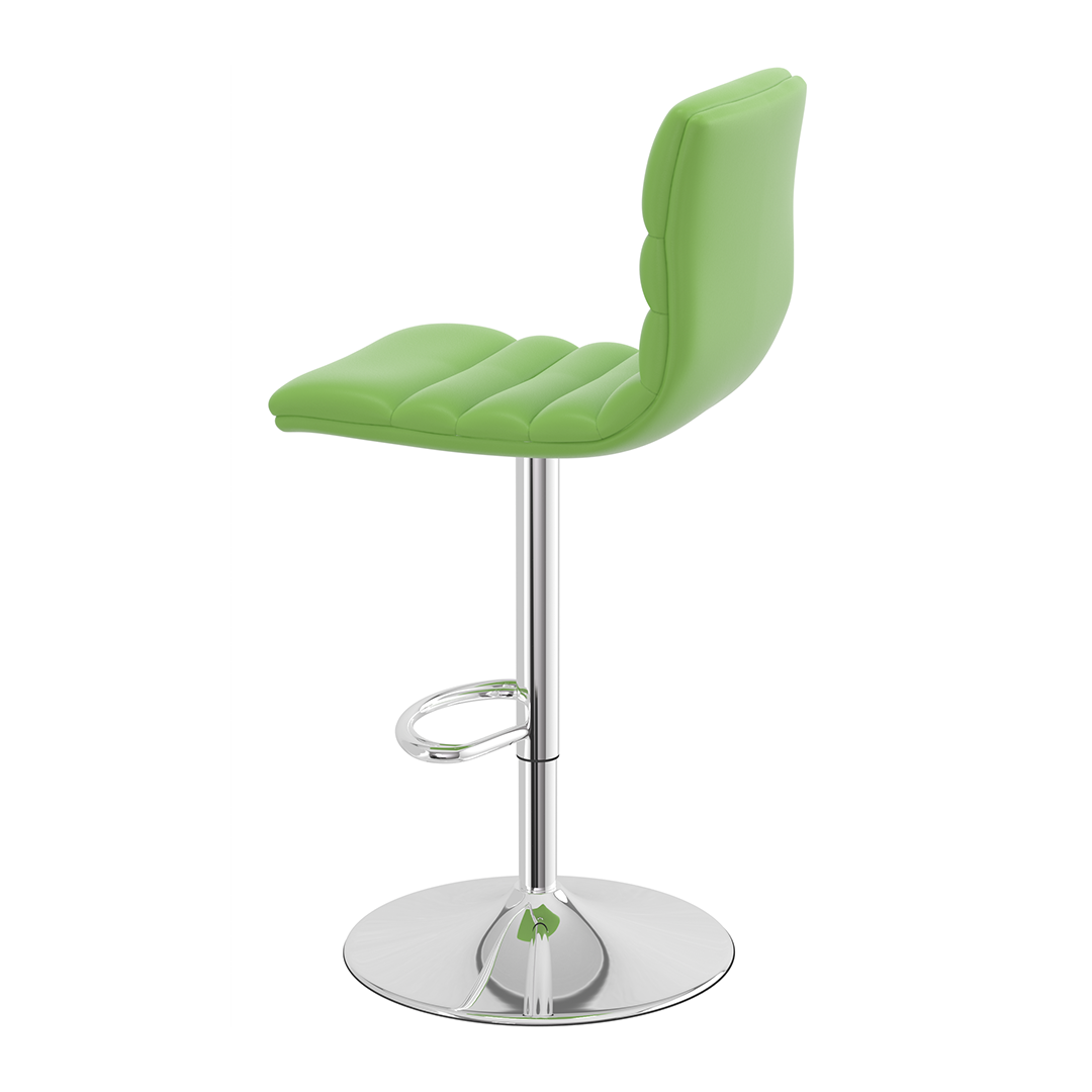 Faux Leather Bar Stool With Polished Chrome Base - Halverton