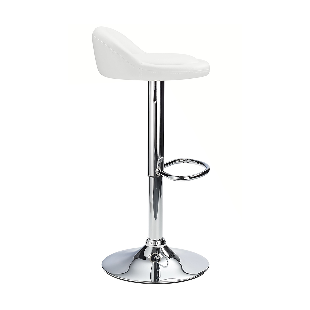 Faux Leather Bar Stool With Polished Chrome Frame - Derring