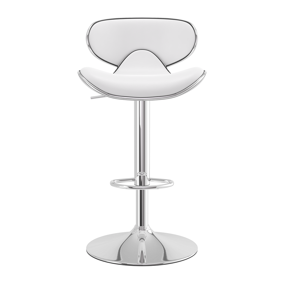 Faux Leather Bar Stool With Polished Chrome Frame - Selworthy