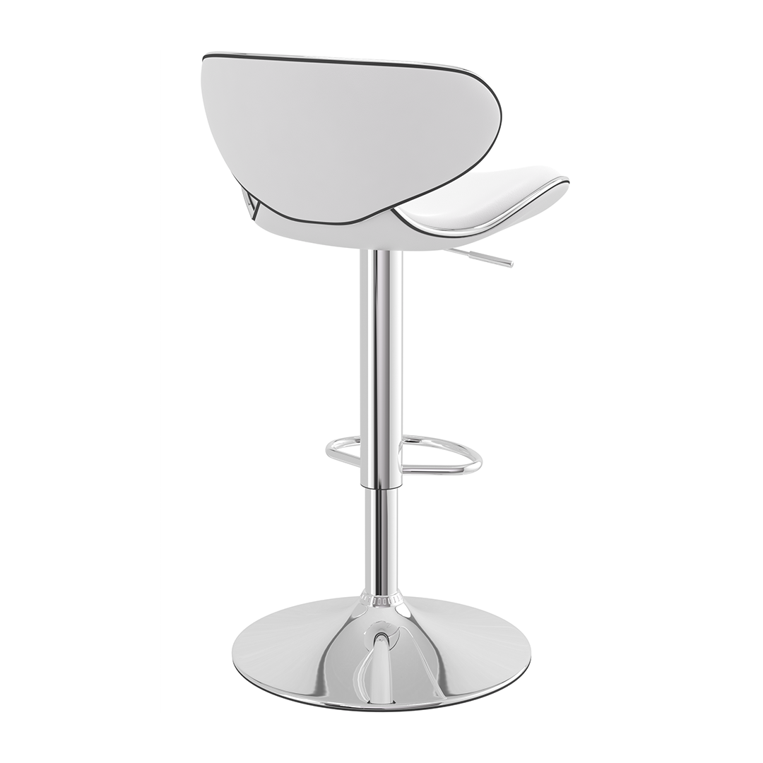 Faux Leather Bar Stool With Polished Chrome Frame - Selworthy