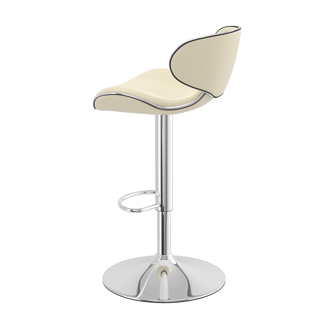 Faux Leather Bar Stool With Polished Chrome Frame - Selworthy
