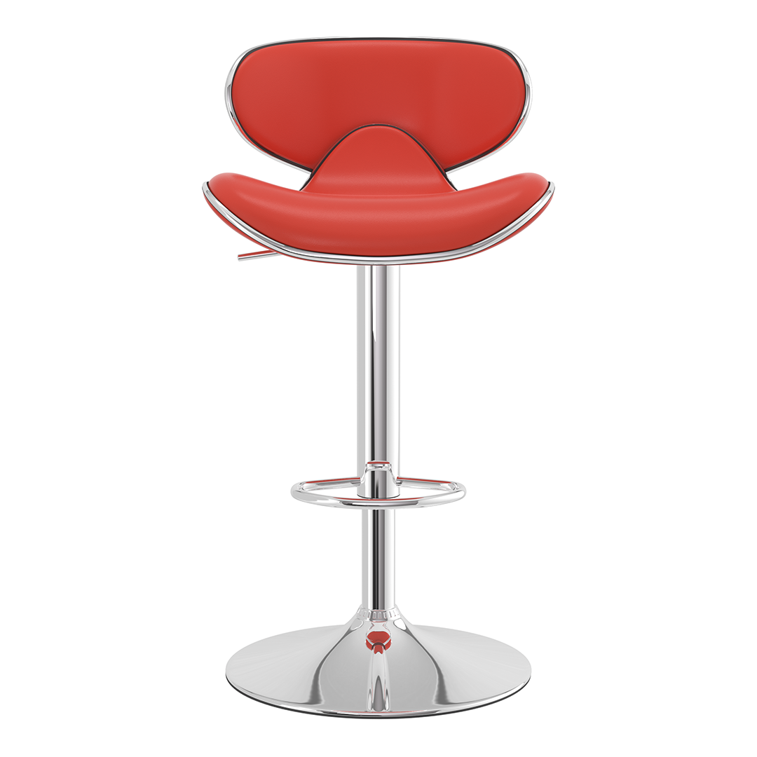 Faux Leather Bar Stool With Polished Chrome Frame - Selworthy