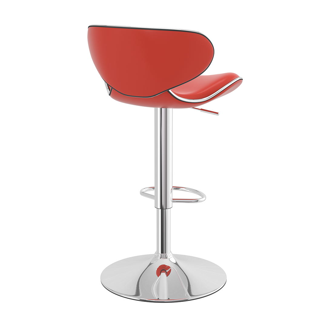 Faux Leather Bar Stool With Polished Chrome Frame - Selworthy