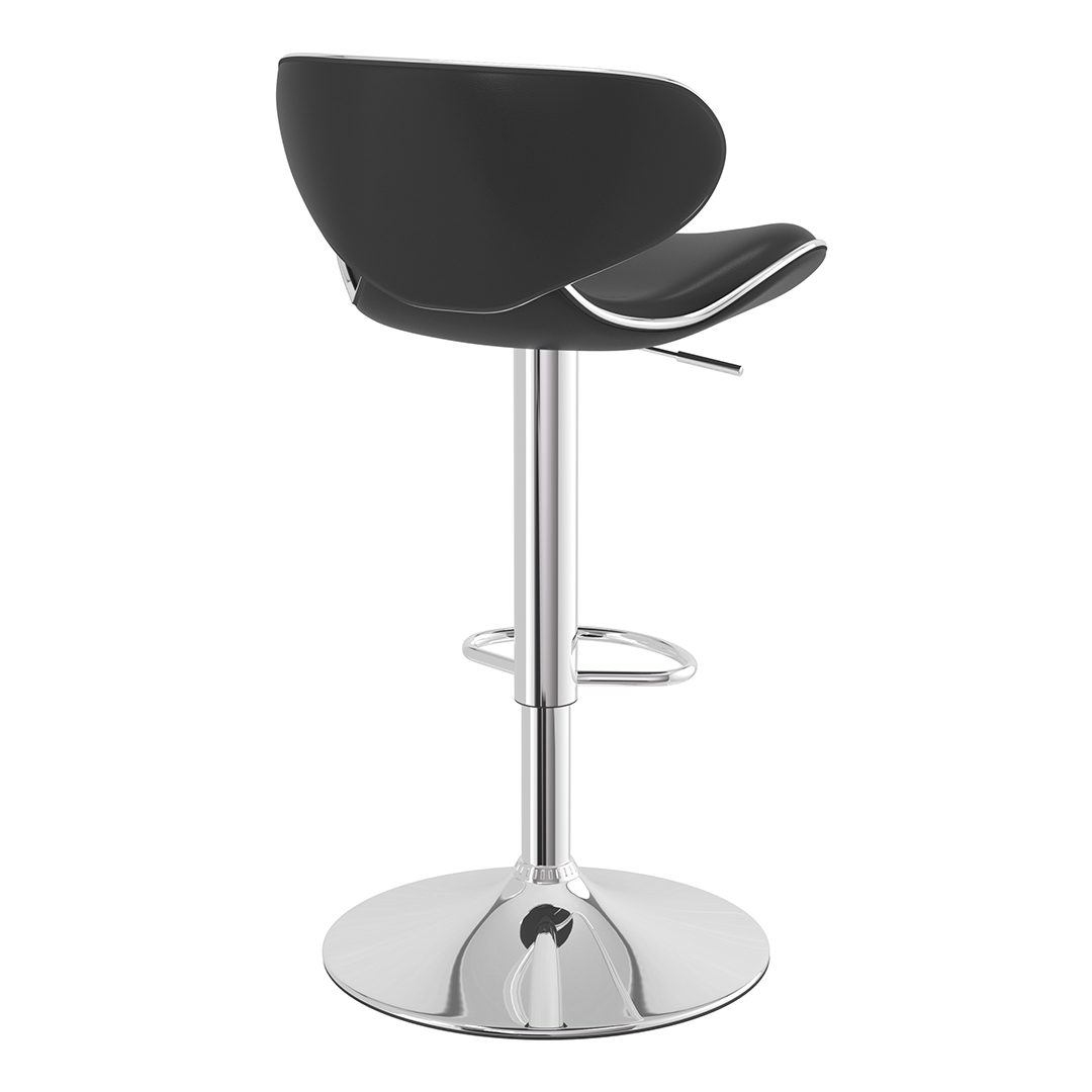 Faux Leather Bar Stool With Polished Chrome Frame - Selworthy
