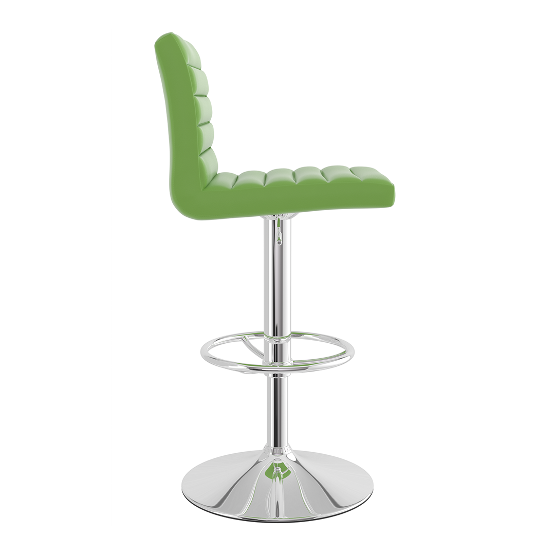 Faux Leather Bar Stool With Polished Chrome Frame - Somerville