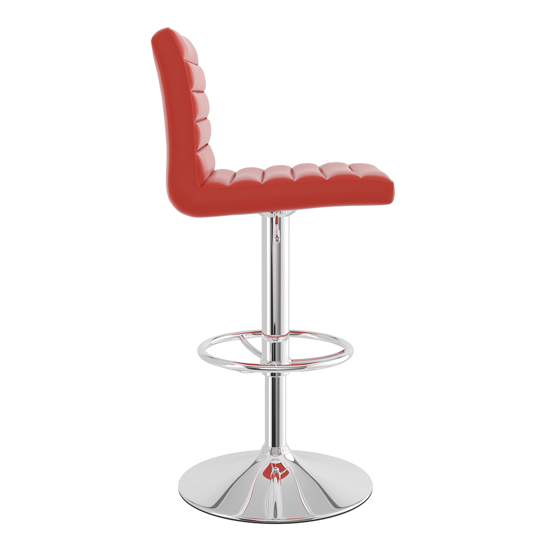 Faux Leather Bar Stool With Polished Chrome Frame - Somerville