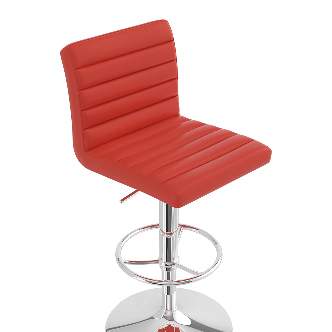 Faux Leather Bar Stool With Polished Chrome Frame - Somerville