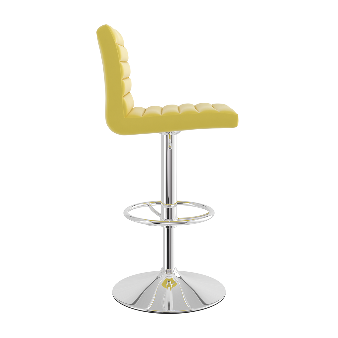 Faux Leather Bar Stool With Polished Chrome Frame - Somerville