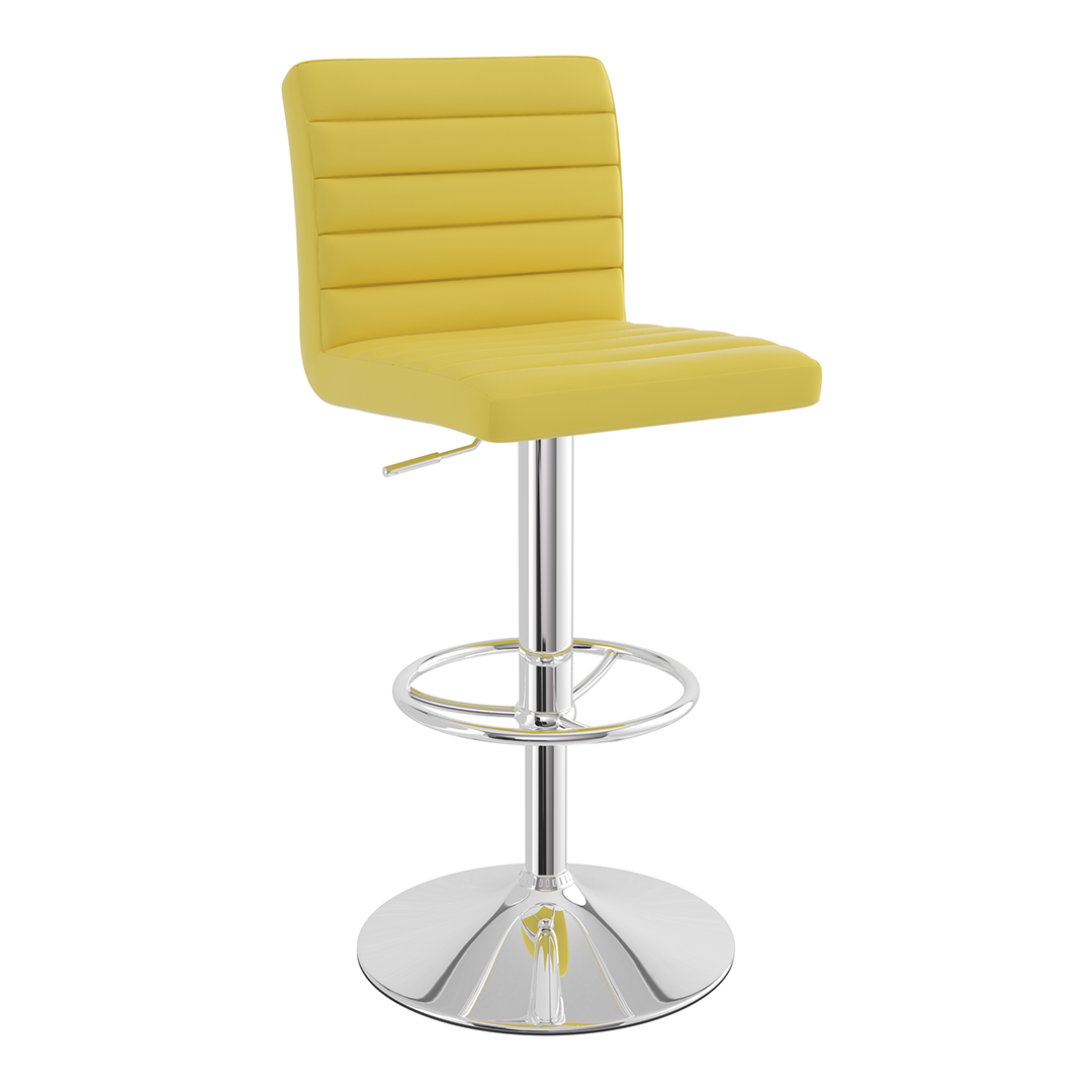 Faux Leather Bar Stool With Polished Chrome Frame - Somerville