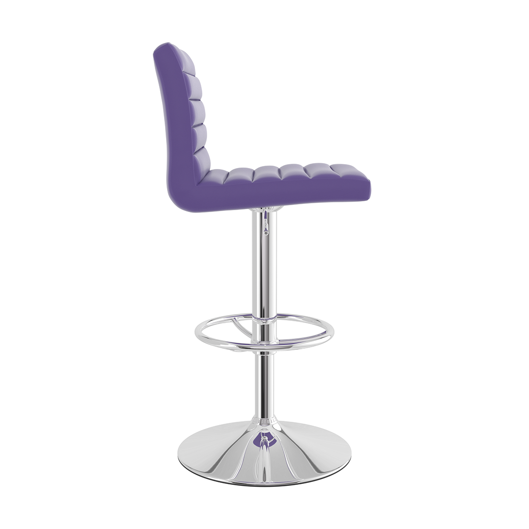 Faux Leather Bar Stool With Polished Chrome Frame - Somerville