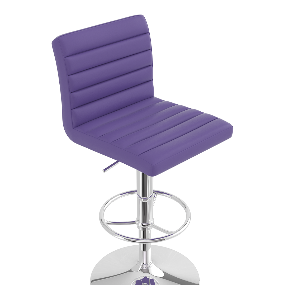 Faux Leather Bar Stool With Polished Chrome Frame - Somerville