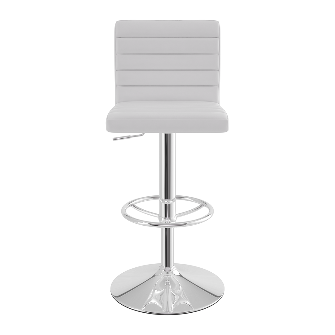 Faux Leather Bar Stool With Polished Chrome Frame - Somerville