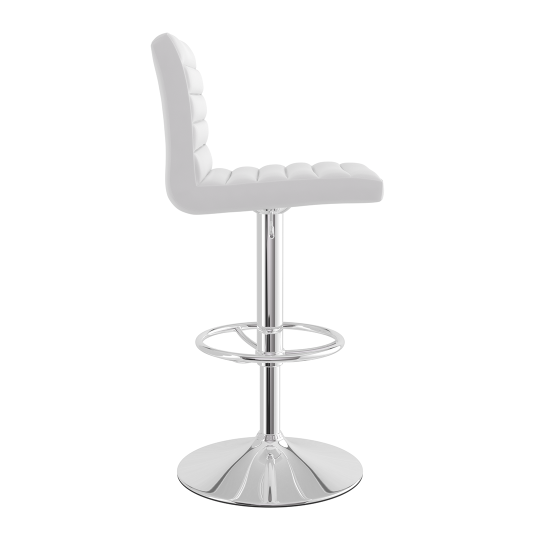 Faux Leather Bar Stool With Polished Chrome Frame - Somerville