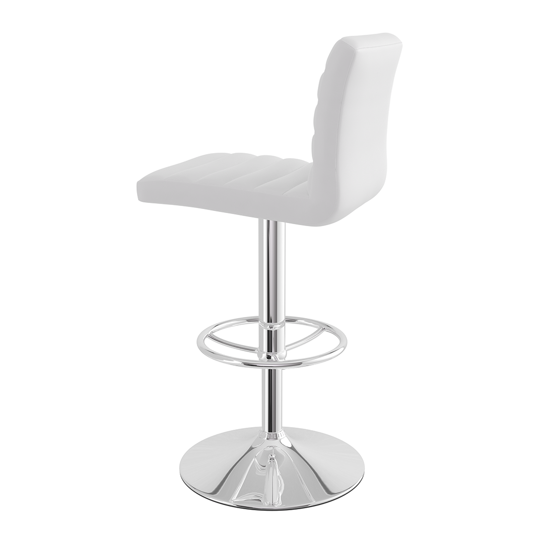 Faux Leather Bar Stool With Polished Chrome Frame - Somerville