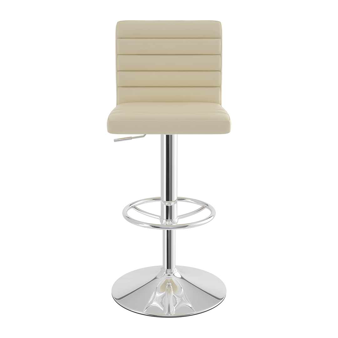 Faux Leather Bar Stool With Polished Chrome Frame - Somerville