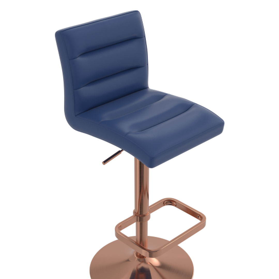 Faux Leather Bar Stool With Rose Gold Base - Dunley