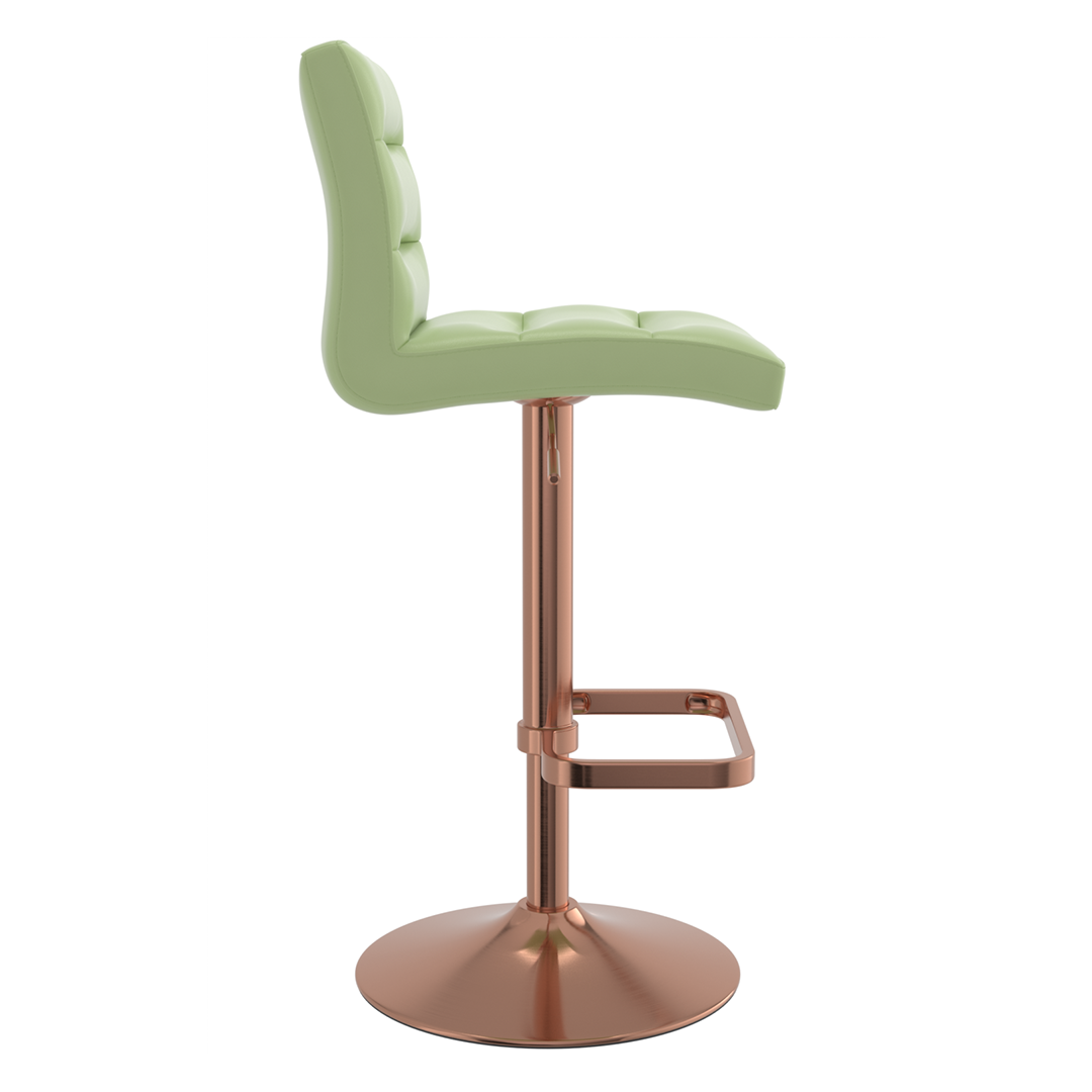 Faux Leather Bar Stool With Rose Gold Base - Dunley