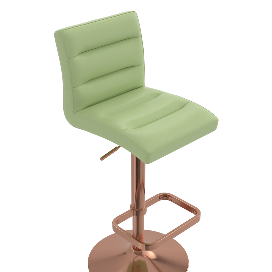 Faux Leather Bar Stool With Rose Gold Base - Dunley