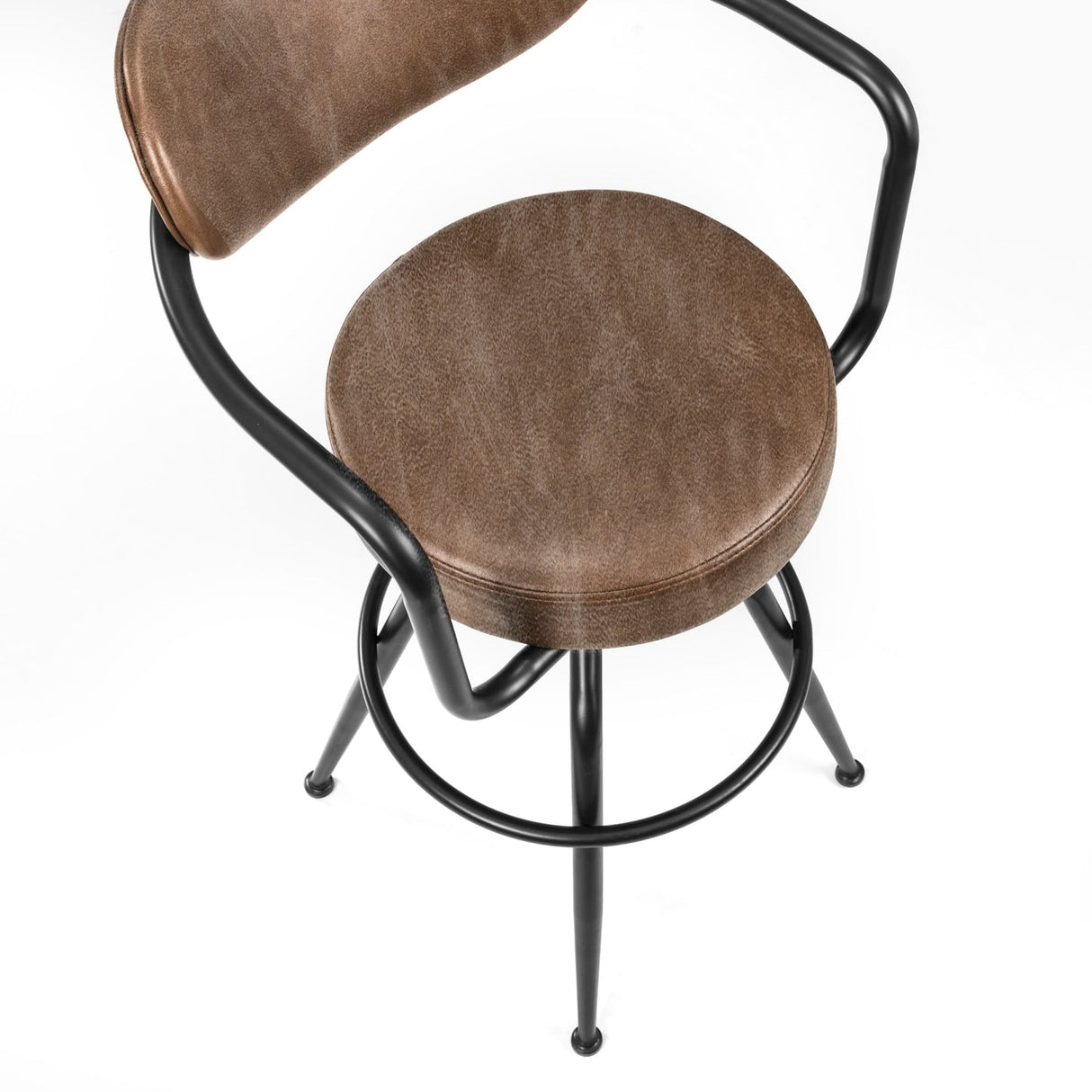 Faux Leather Bar Stool With Metal Frame - Barbican