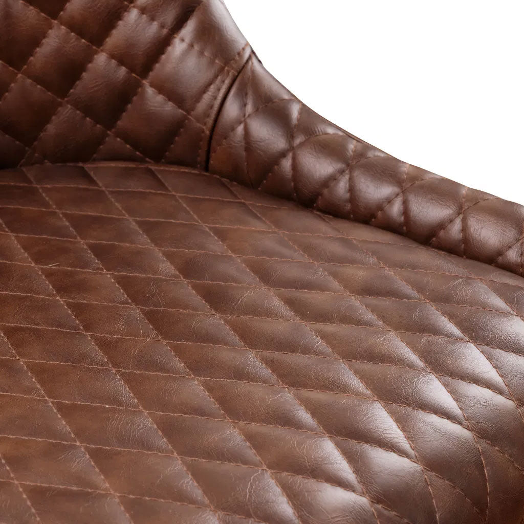 Faux Leather Bar Stool With Metal Legs - Luxe