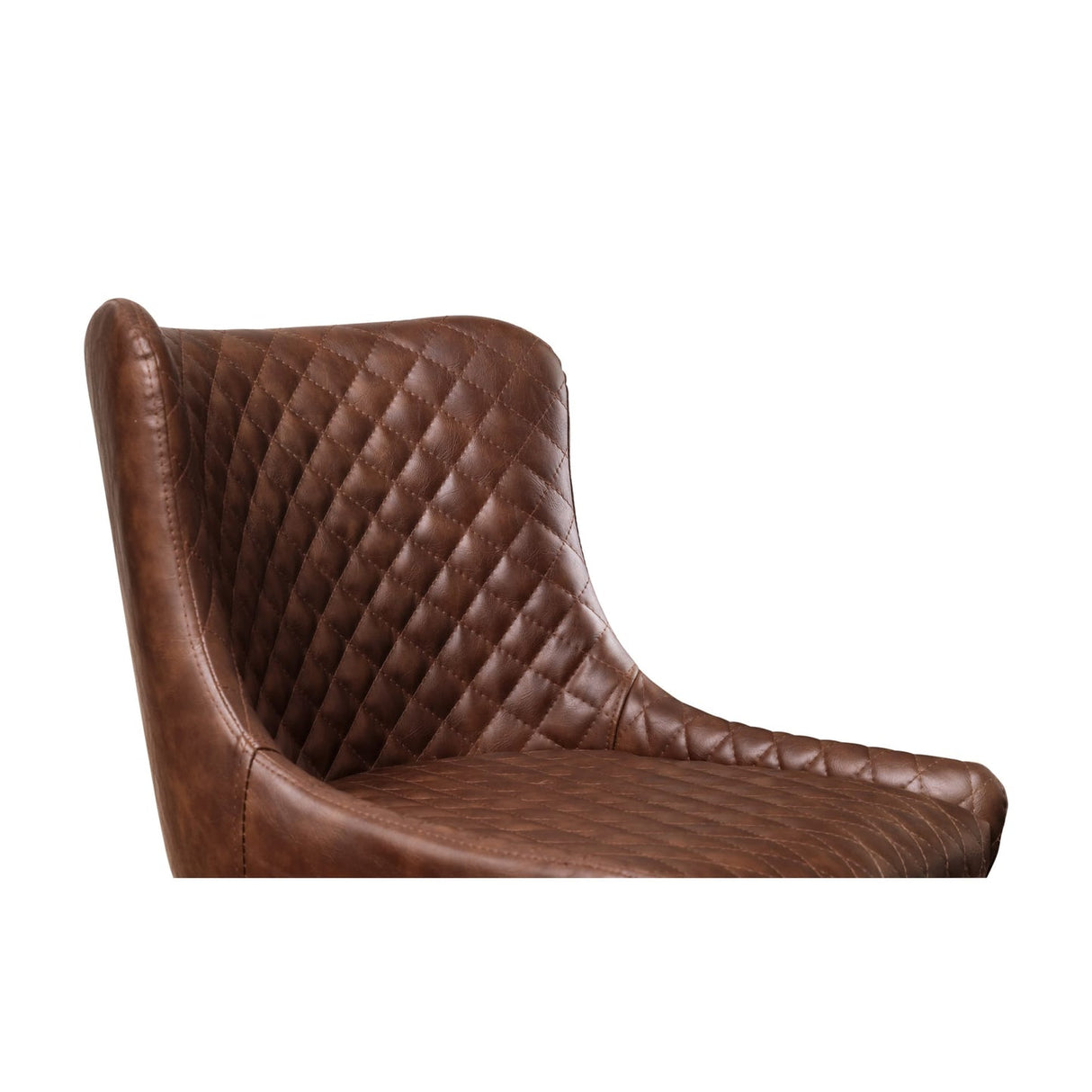Faux Leather Bar Stool With Metal Legs - Luxe