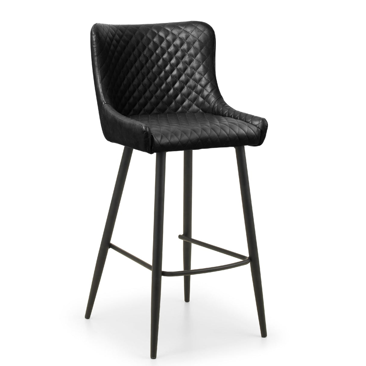 Faux Leather Bar Stool With Metal Legs - Luxe