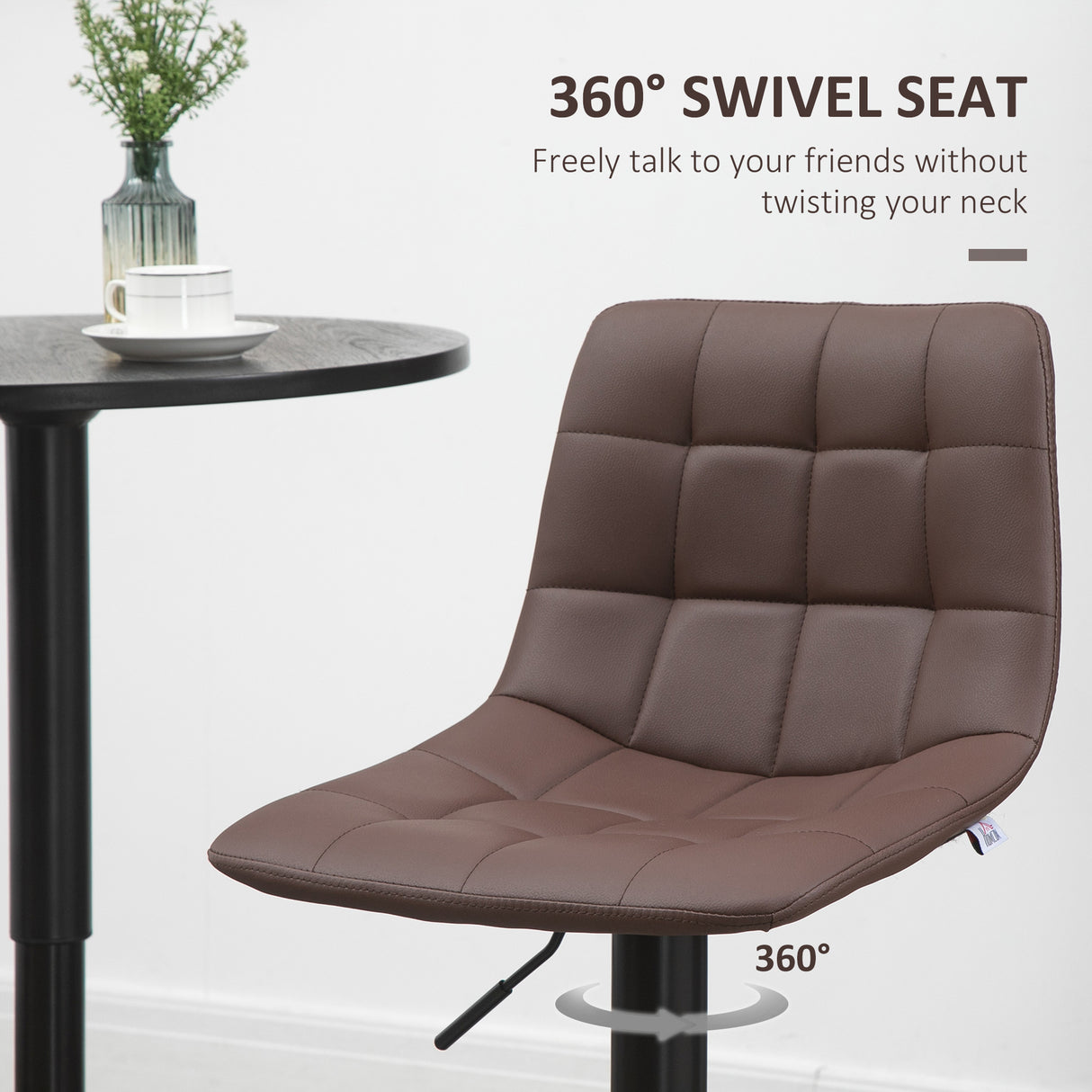 Faux Leather Bar Stools 42cm Wide in Set Of 2 - Velmora