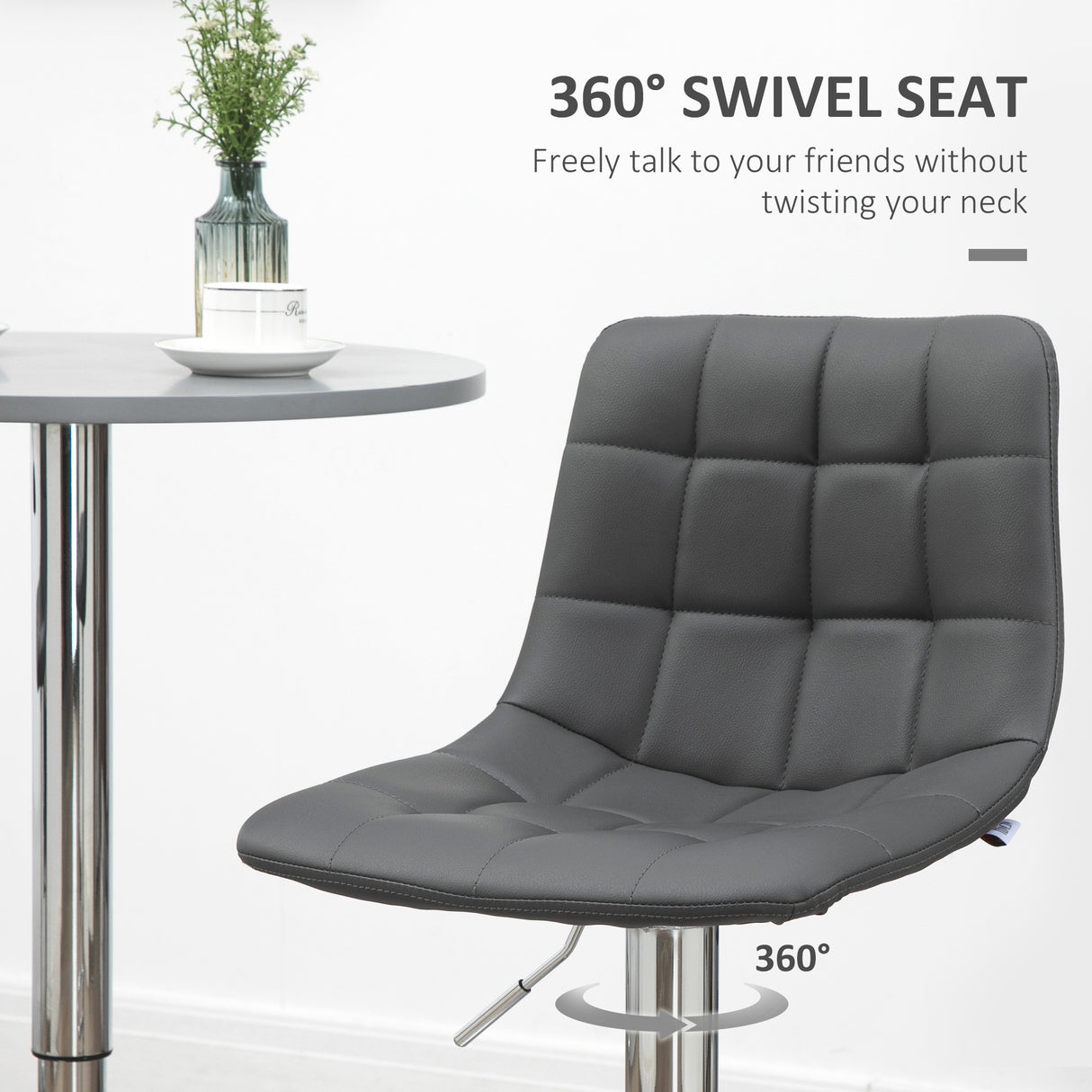 Faux Leather Bar Stools 42cm Wide in Set Of 2 - Velmora
