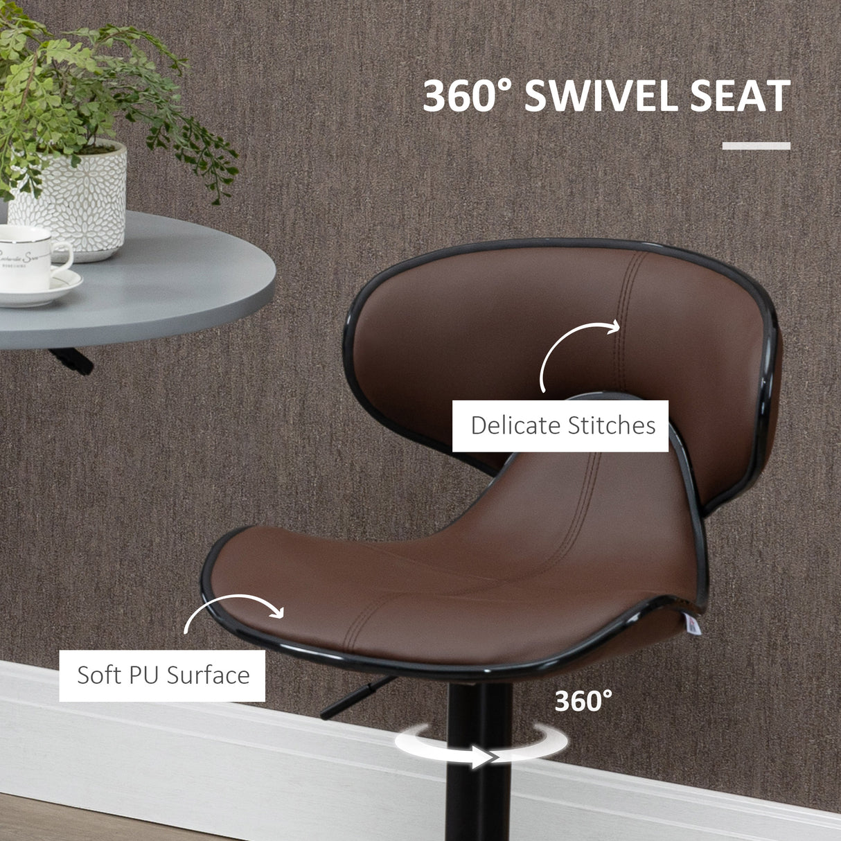 Faux Leather Bar Stools 45.5cm Wide in Set Of 2 - Velmora