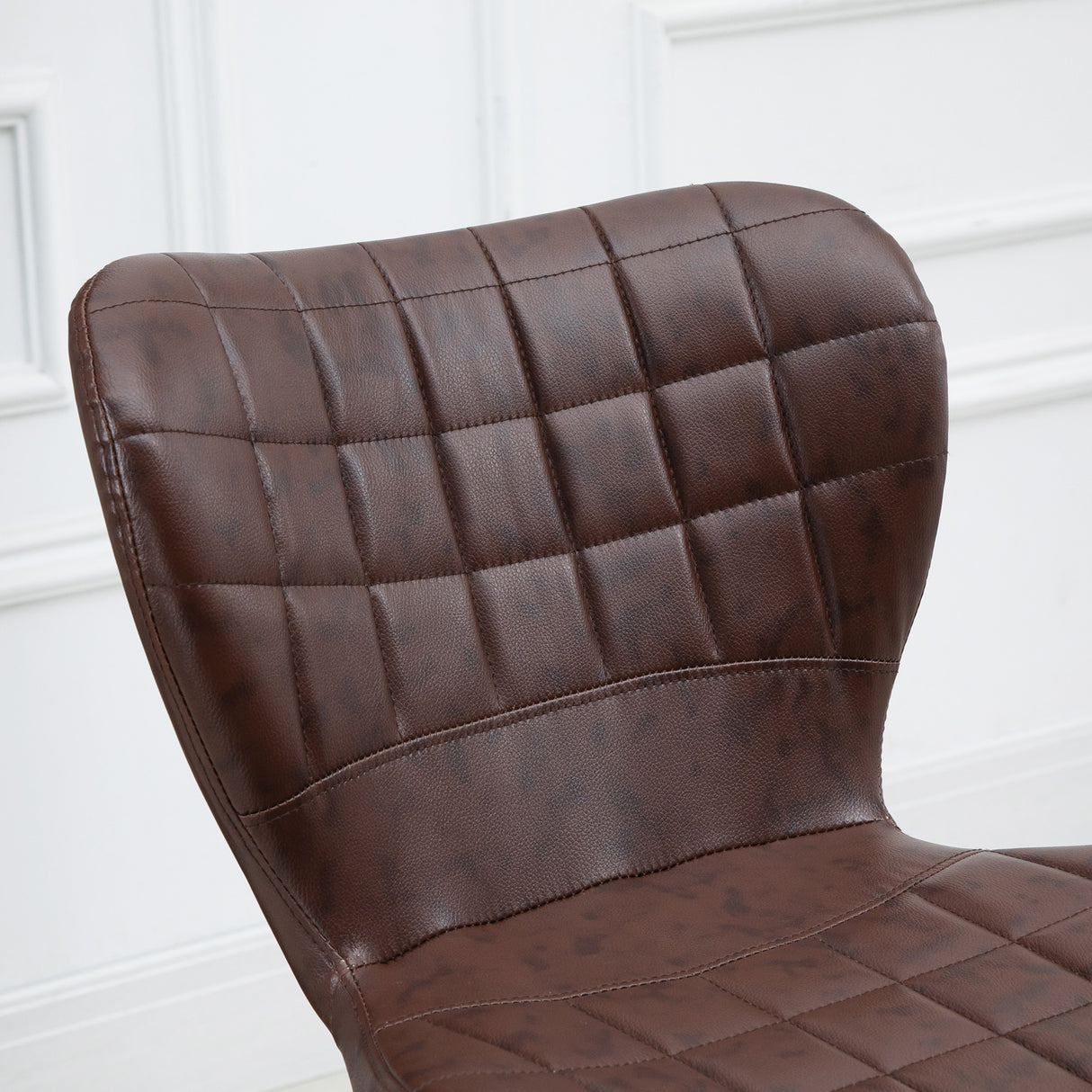 Faux Leather Bar Stools 47cm Wide in Set Of 2 - Velmora