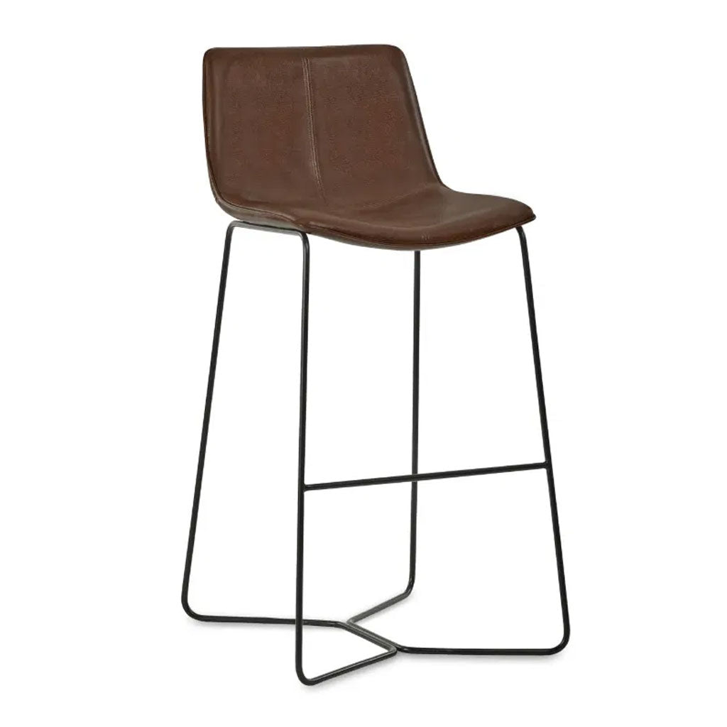 Faux Leather Bar Stools in Set Of 2 - Joren