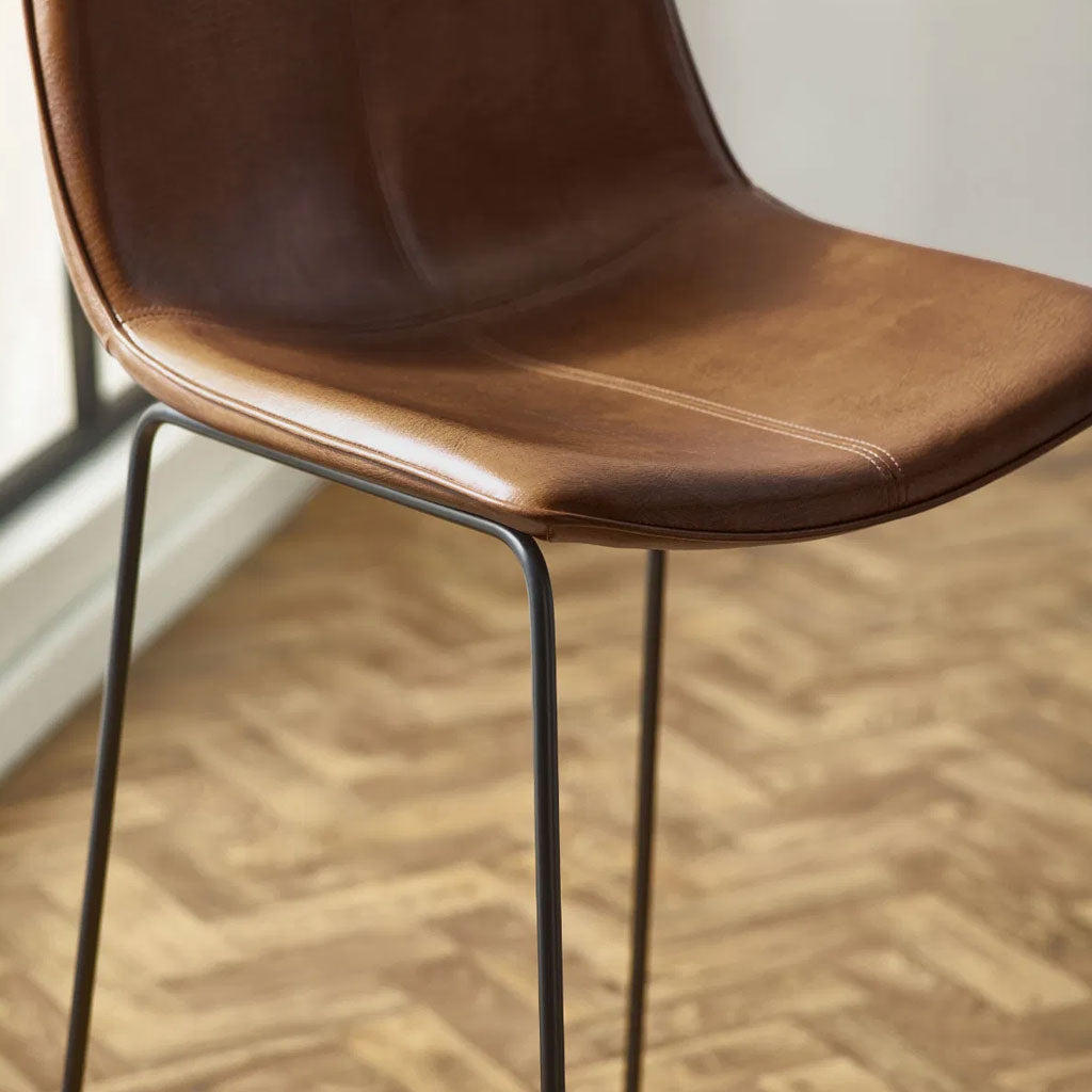 Faux Leather Bar Stools in Set Of 2 - Joren