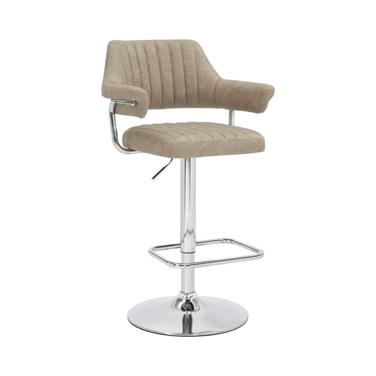Faux Leather Bar Stools in Set Of 2 With Gas Lift Mechanism - Cortez