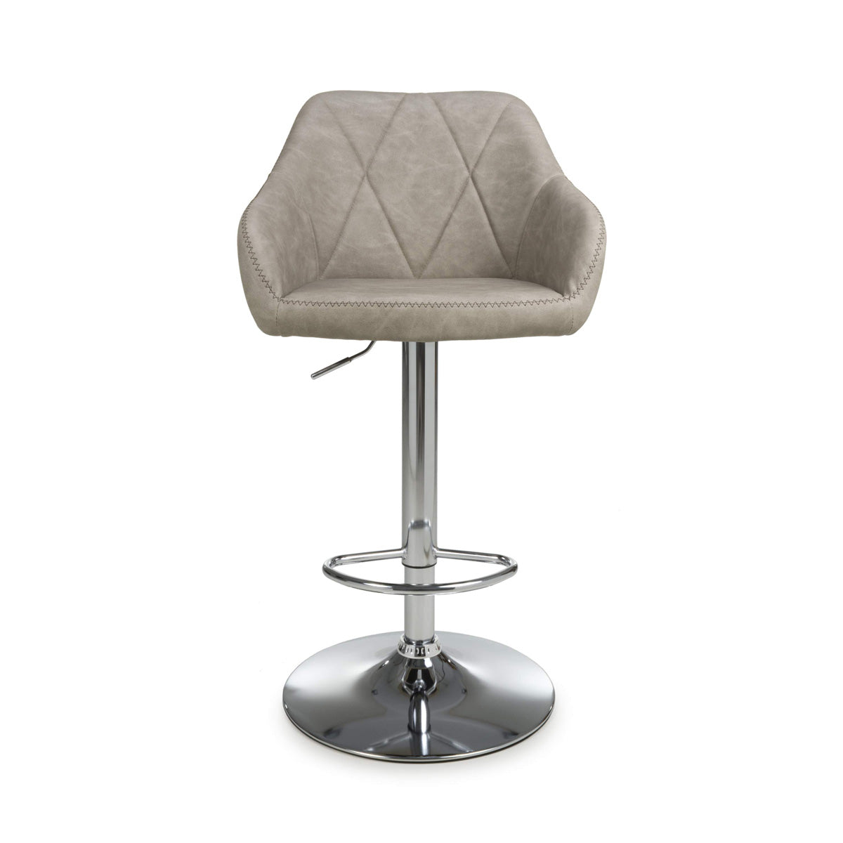 Faux Leather Bar Stools in Set Of 2 With Gas Lift Mechanism - Serena