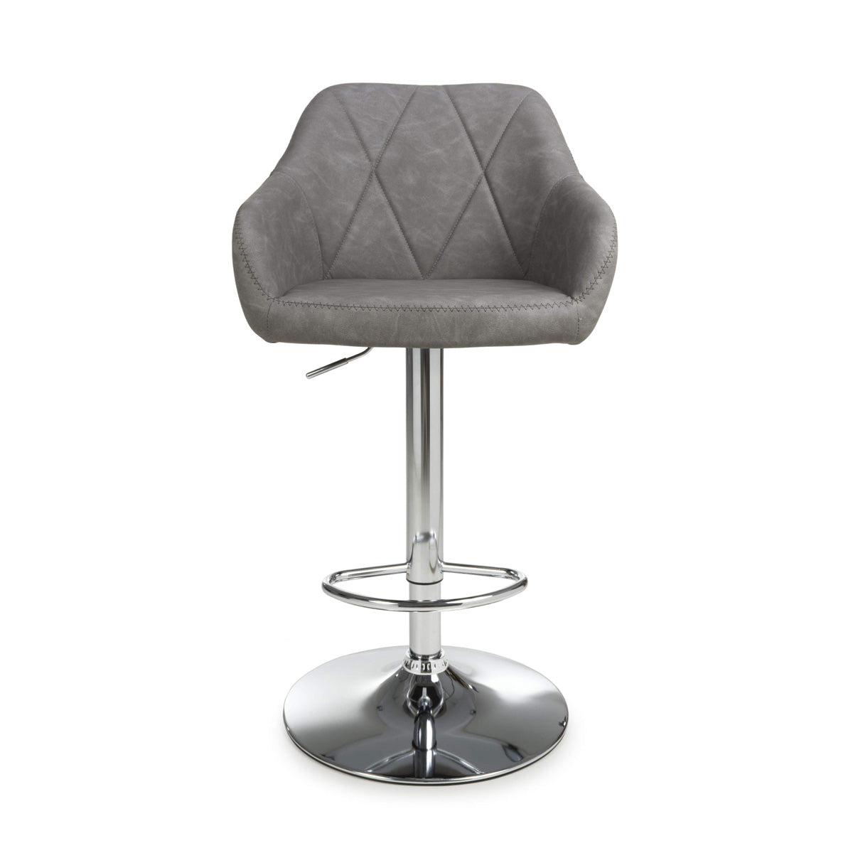 Faux Leather Bar Stools in Set Of 2 With Gas Lift Mechanism - Serena
