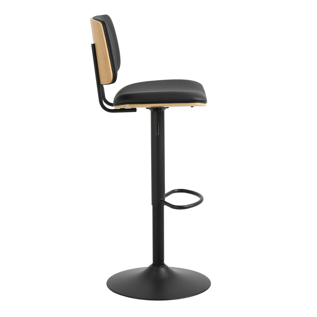 Faux Leather Bar Stools in Set of 2 With Swivel Function - Owen
