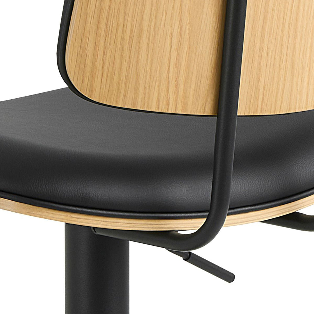 Faux Leather Bar Stools in Set of 2 With Swivel Function - Owen