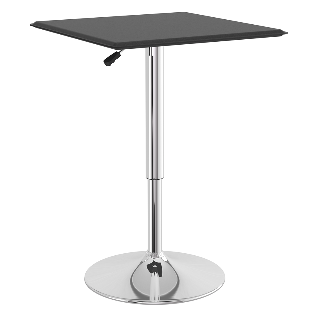 Faux Leather Bar Table Square With Chrome Base - Bexton
