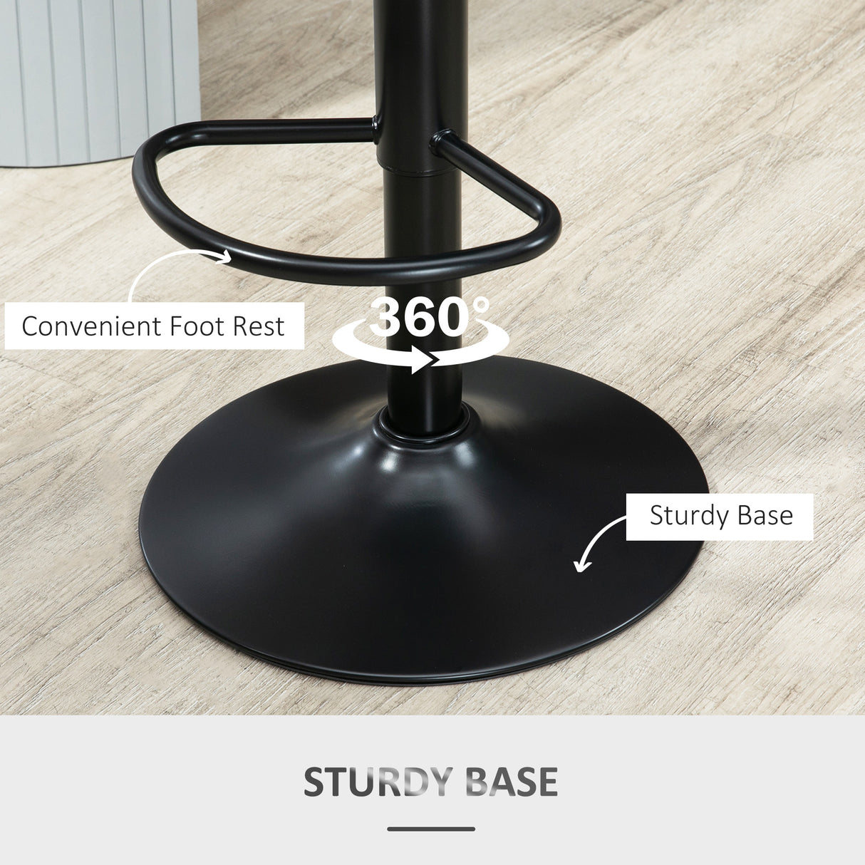 Faux Leather Barstools With Backrest And Footrest in Set Of 2 - Velmora