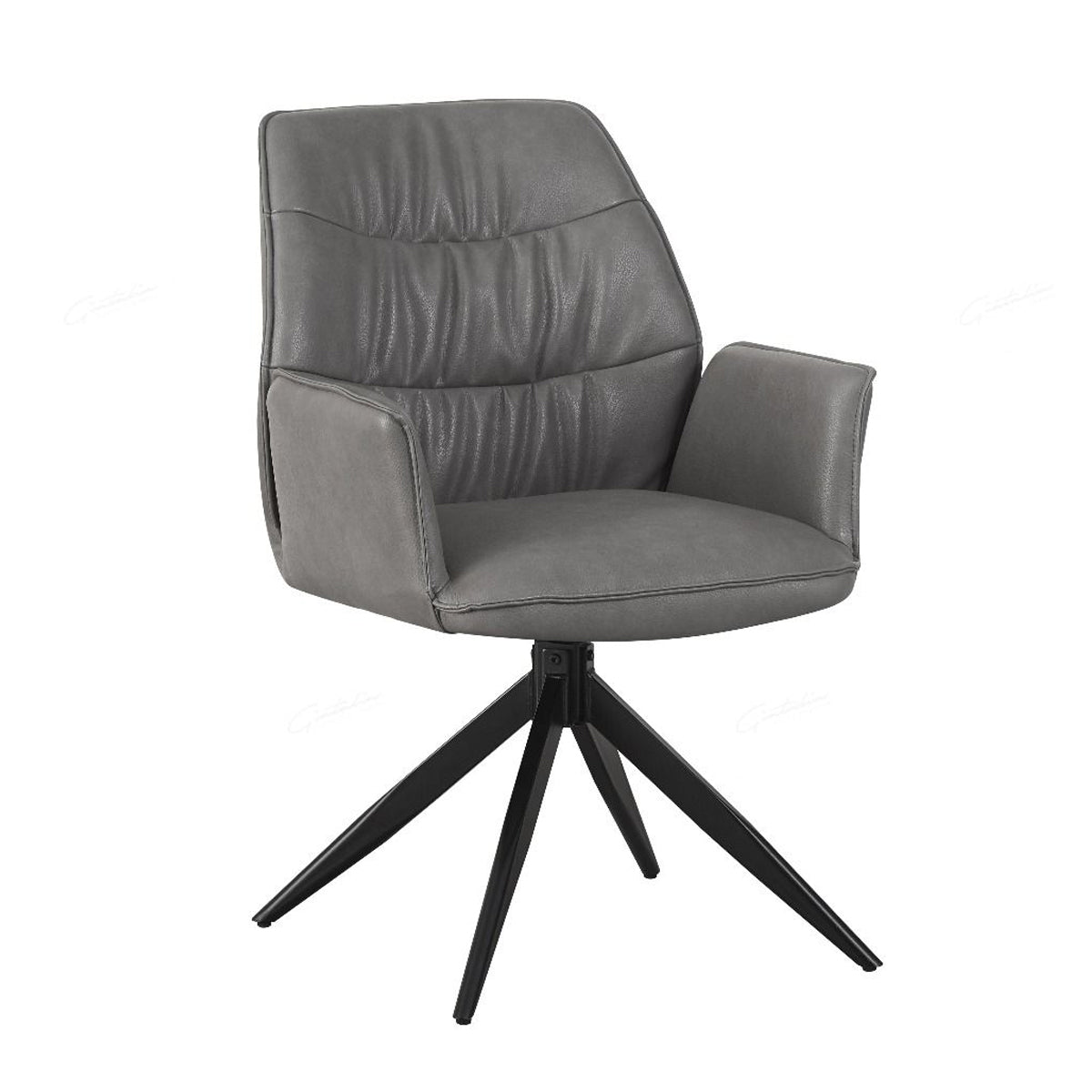 Faux Leather Dining Chair With Swivel Function - Berlish
