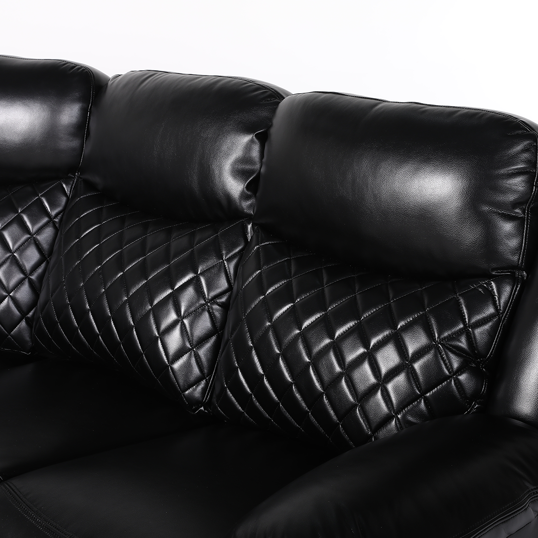 Faux Leather Corner Sofa Manual Recliner - Myra
