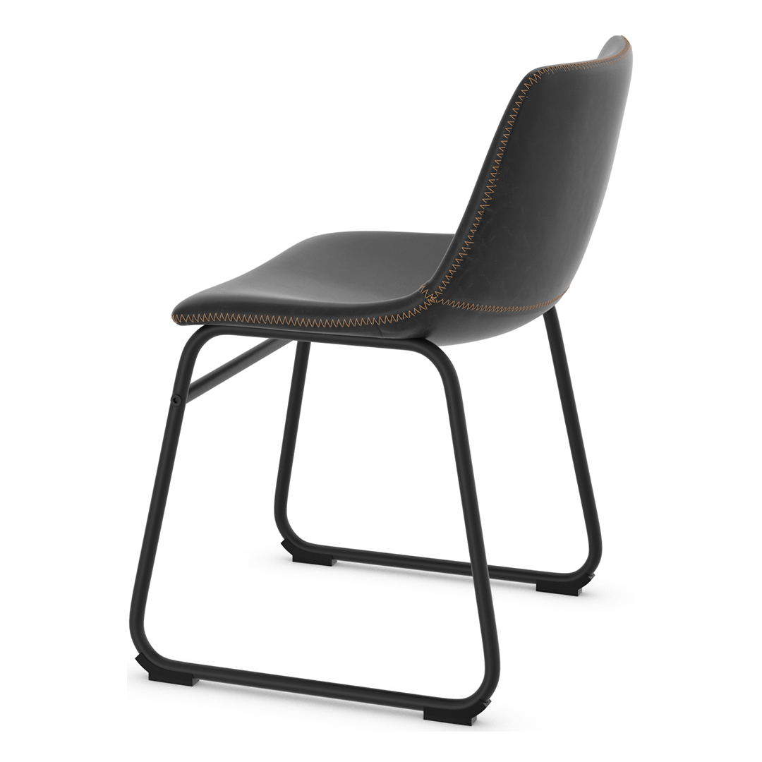 Faux Leather Dining Chair With Black Powder-Coated Metal Frame - Cranford