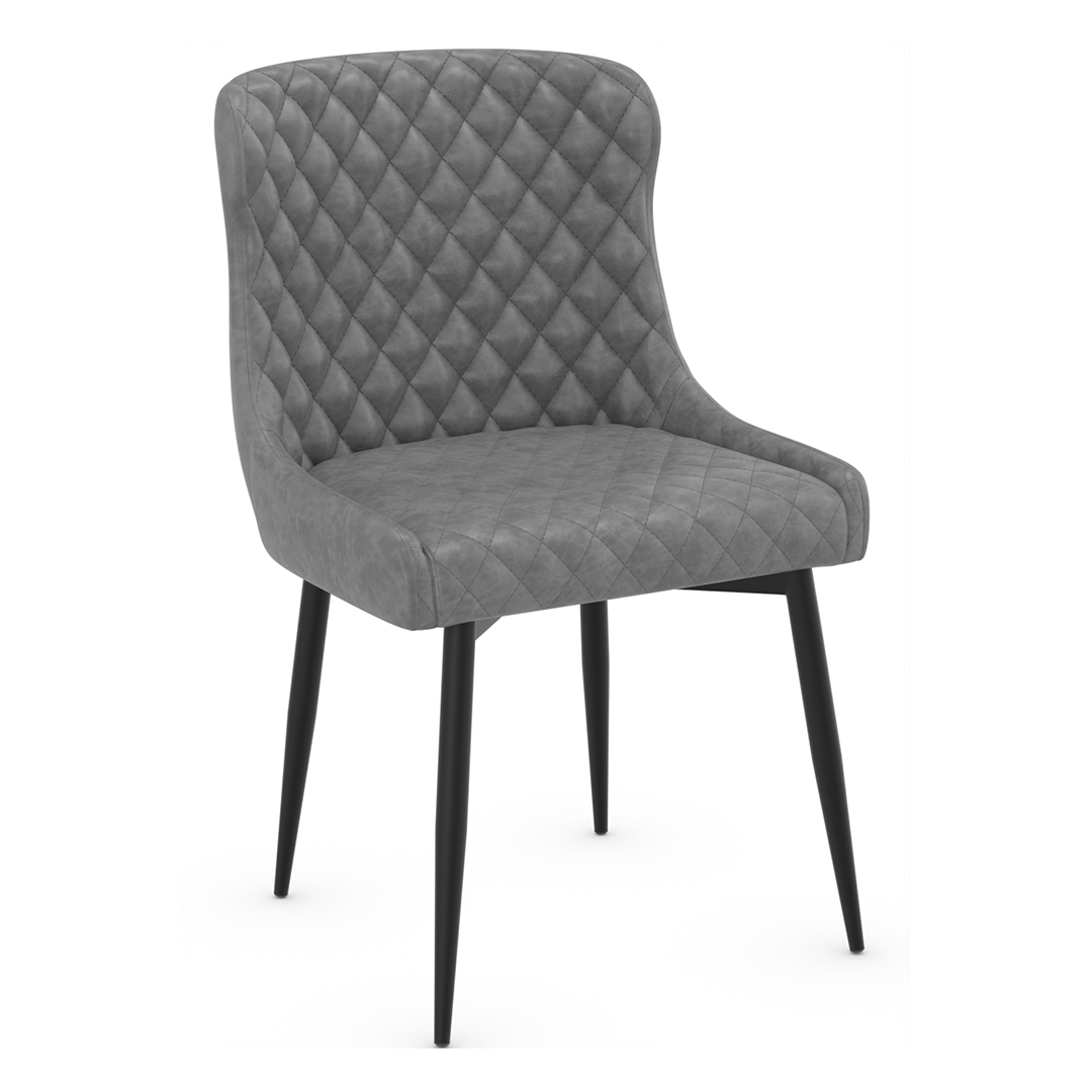 Faux Leather Dining Chair With Black Powder-Coated Metal Legs - Ryland