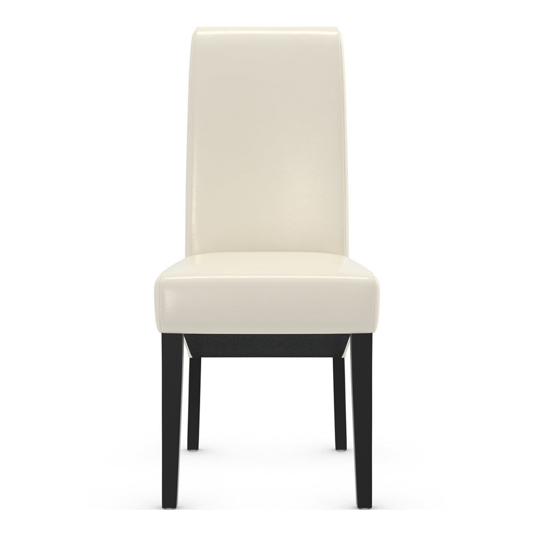 Faux Leather Dining Chair With Black Wooden Legs - Yorton