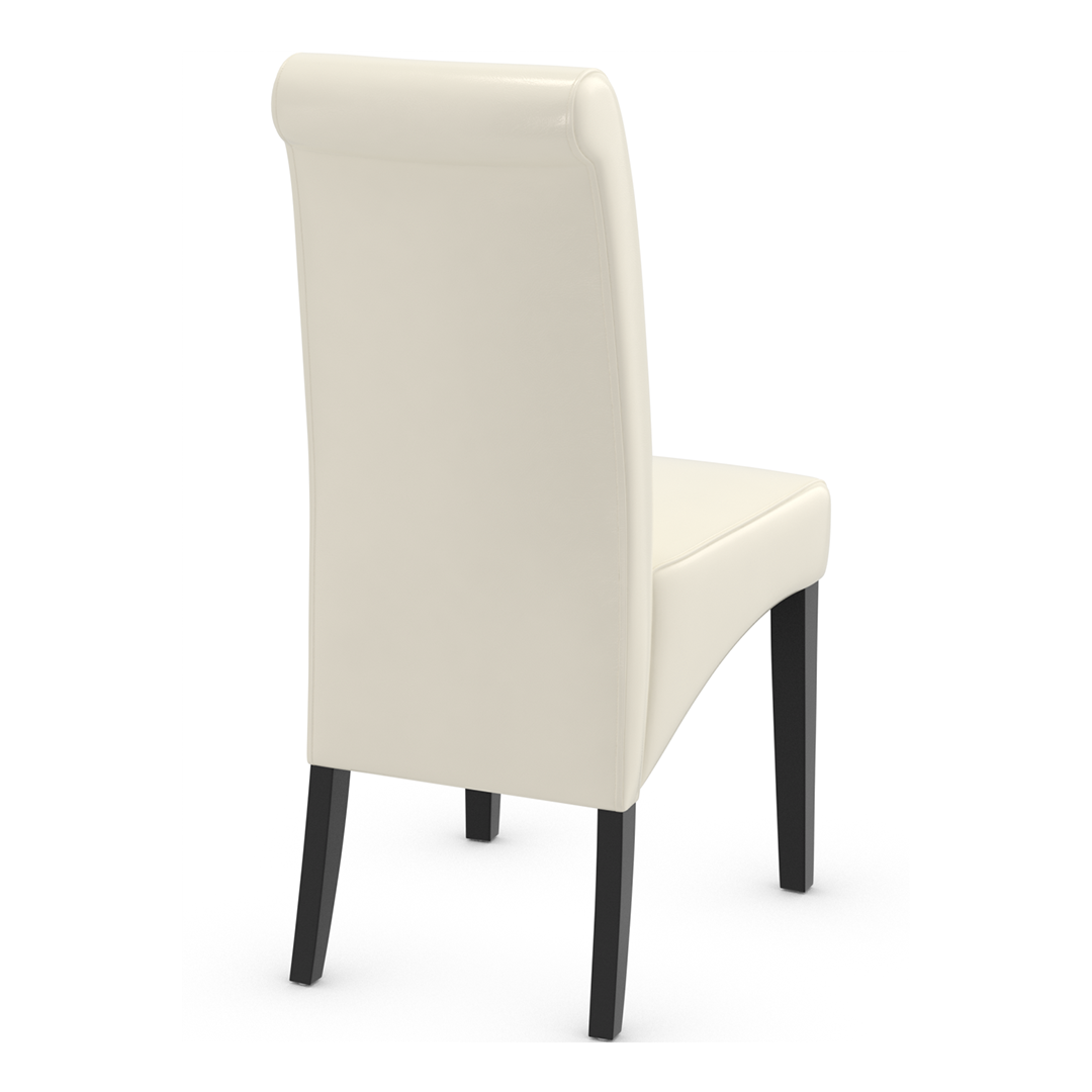 Faux Leather Dining Chair With Black Wooden Legs - Yorton