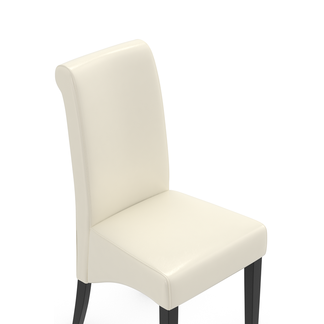 Faux Leather Dining Chair With Black Wooden Legs - Yorton