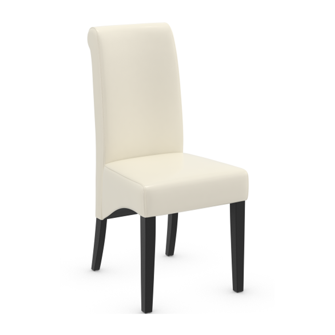 Faux Leather Dining Chair With Black Wooden Legs - Yorton