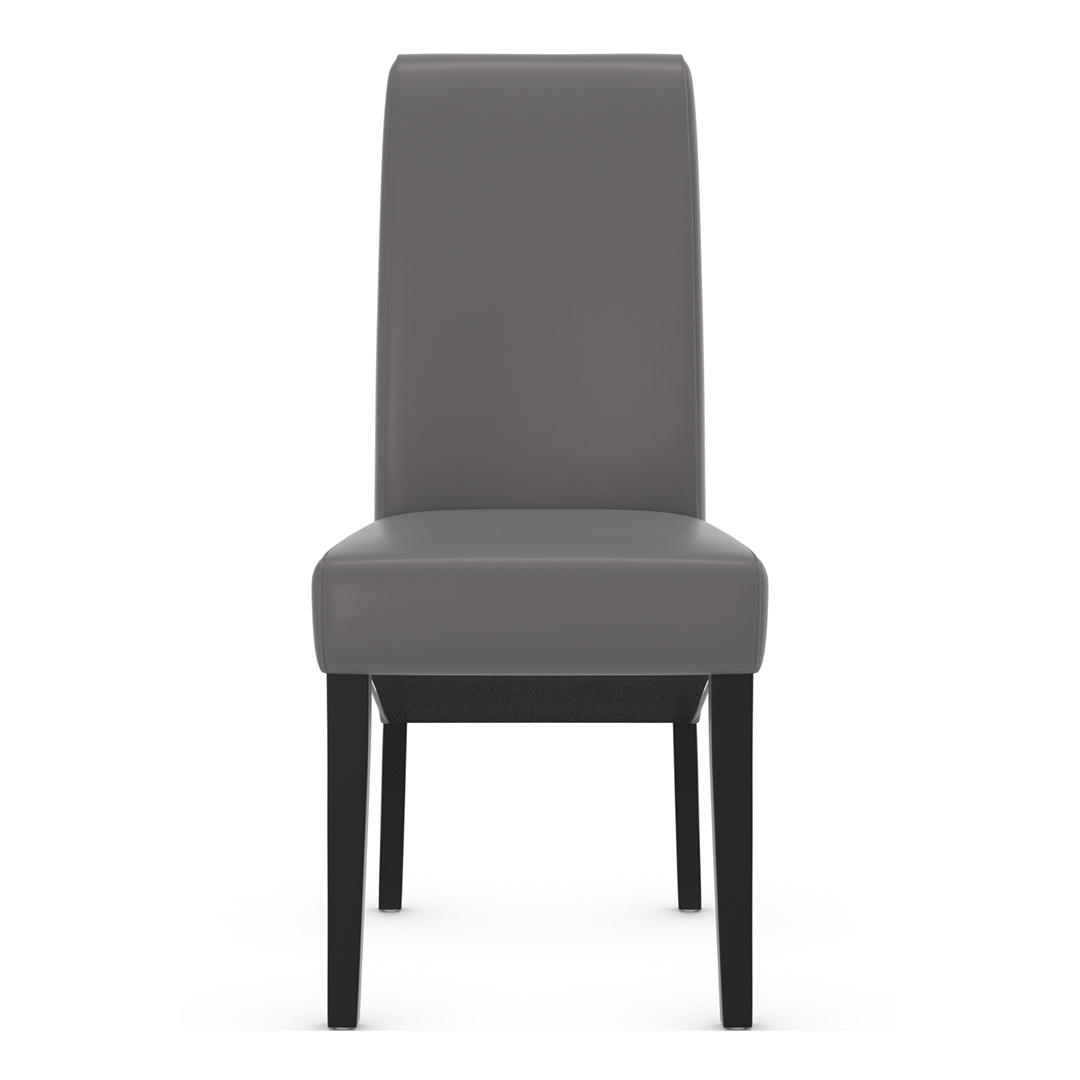 Faux Leather Dining Chair With Black Wooden Legs - Yorton