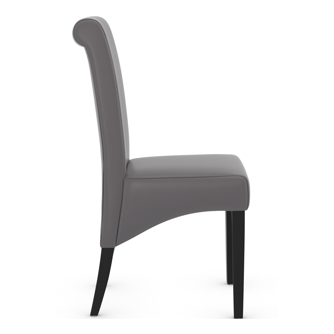 Faux Leather Dining Chair With Black Wooden Legs - Yorton